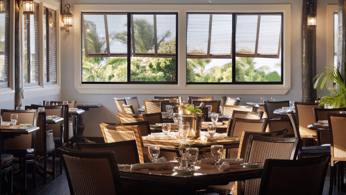 Seabreeze Restaurant with garden views